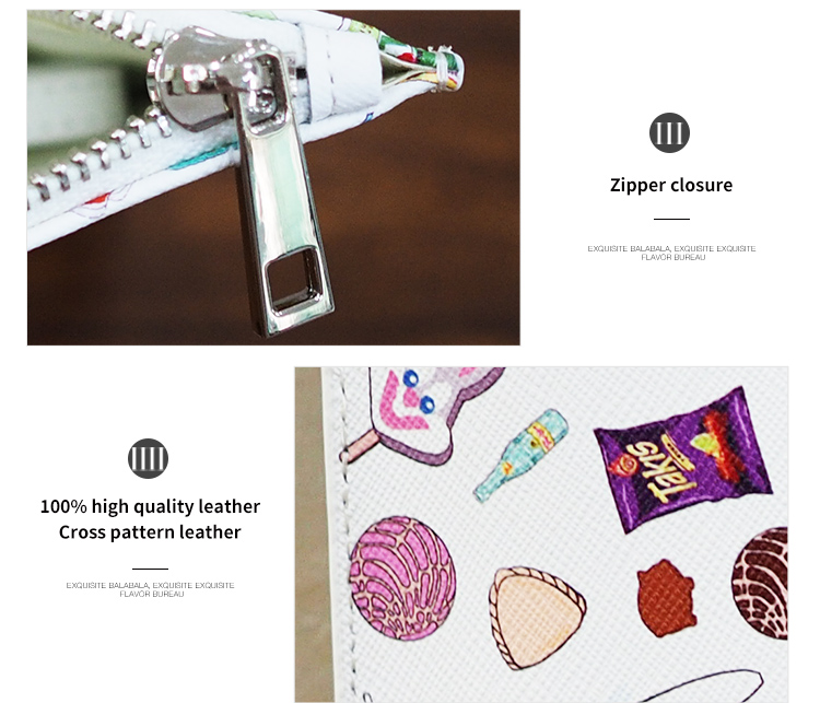 2021年(nián)新的(de)歐洲時(shí)尚定制(zhì)PU或正品印花(huā)拉鏈手拿(ná)包