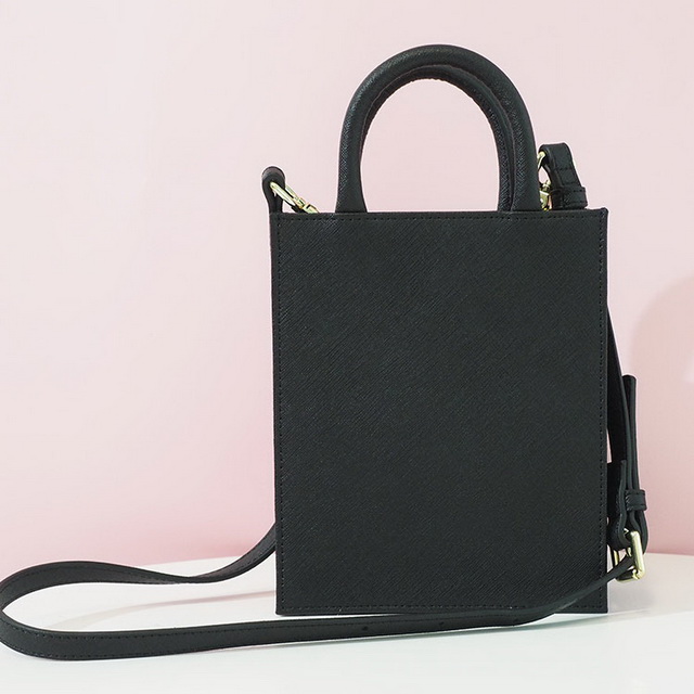 2021春季黑(hēi)色再生(shēng)皮革女(nǚ)孩斜挎小(xiǎo)包女(nǚ)士斜挎包