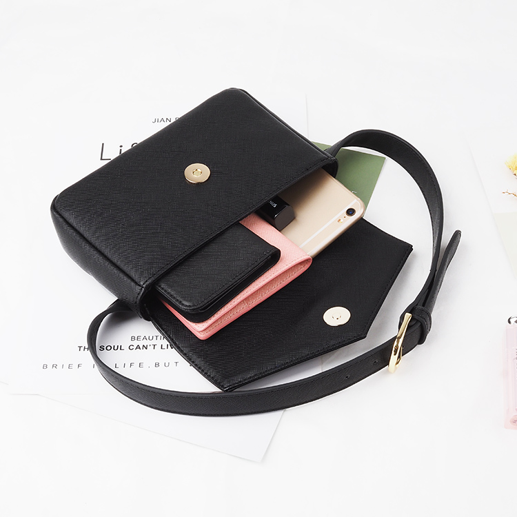 黑(hēi)色奢華正品定制(zhì)皮革腰包