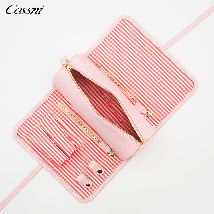 2021頂級定制(zhì)設計(jì)豪華便攜式PU皮革首飾收納袋旅行(xíng)皮革袋旅行(xíng)包