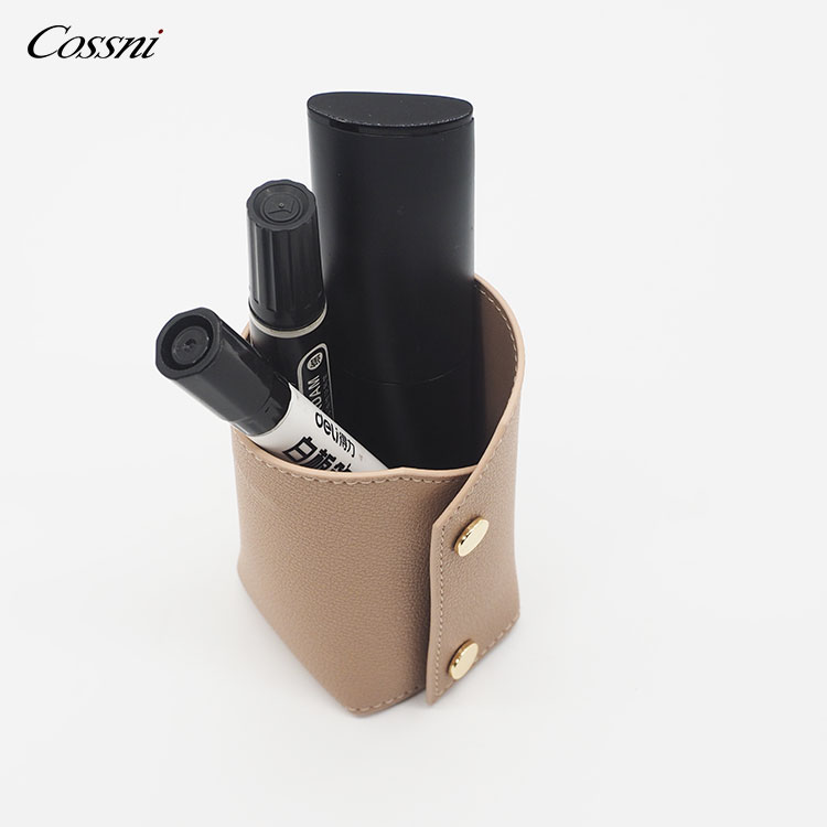 流行(xíng)設計(jì)真皮桌面鉛筆(bǐ)收納盒辦公文(wén)具收納筆(bǐ)筒