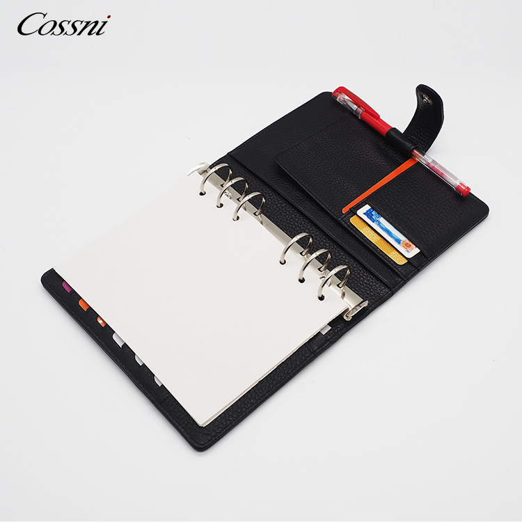 花(huā)式辦公用(yòng)品組織者筆(bǐ)記本封面設計(jì)議(yì)程活頁夾皮革筆(bǐ)記本計(jì)劃器(qì)