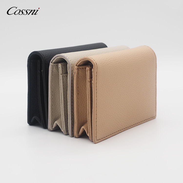 高(gāo)品質全粒面荔枝紋皮革RFID功能(néng)卡片夾零錢(qián)包