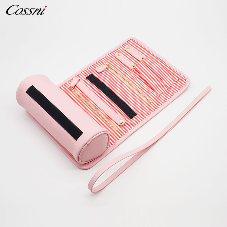 2021頂級定制(zhì)設計(jì)豪華便攜式PU皮革首飾收納袋旅行(xíng)皮革袋旅行(xíng)包