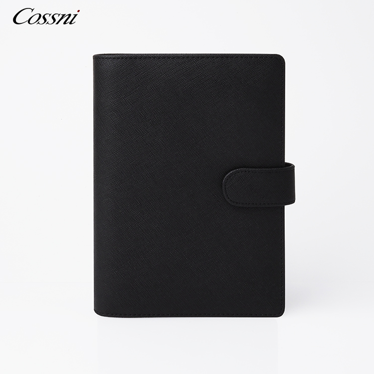 定制(zhì)筆(bǐ)記本電(diàn)腦(nǎo)套個(gè)性化(huà)Saffiano皮革筆(bǐ)記本計(jì)劃器(qì)套，帶金(jīn)戒指