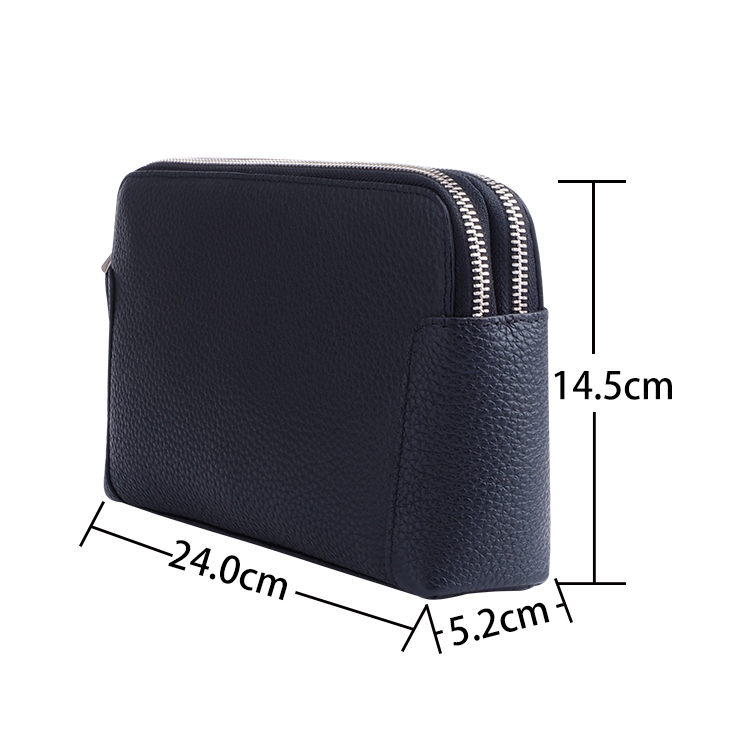 粒面皮革錢(qián)包全牛皮皮革拉鏈