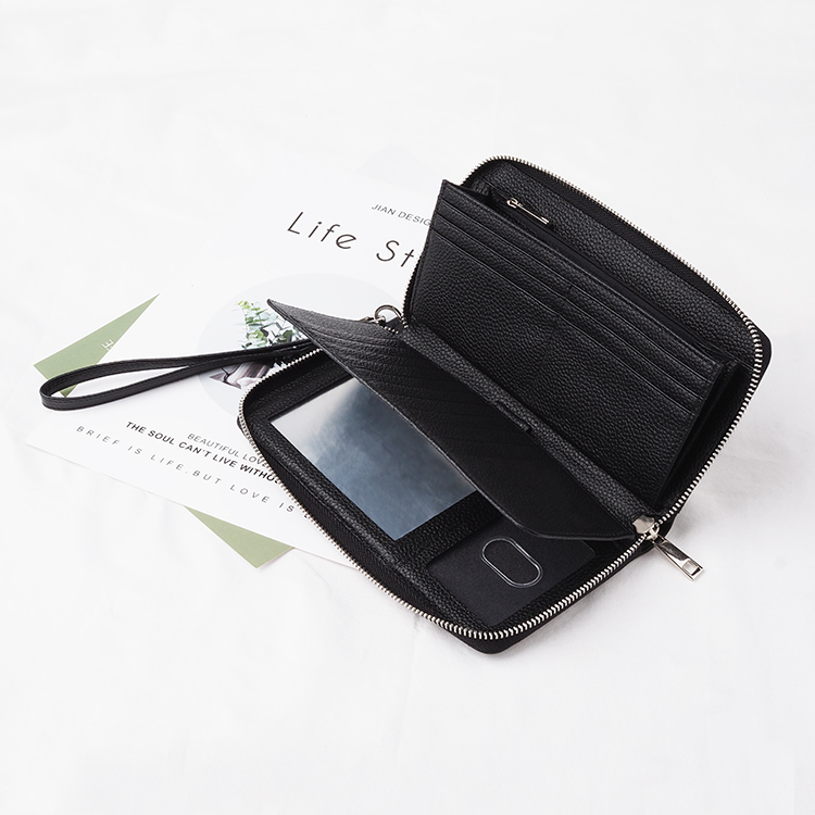 男(nán)式皮革錢(qián)包手拿(ná)長(cháng)錢(qián)包，配手機(jī)殼