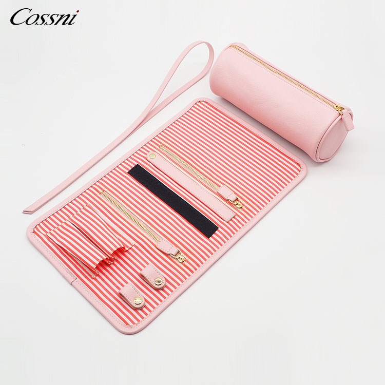 2021頂級定制(zhì)設計(jì)豪華便攜式PU皮革首飾收納袋旅行(xíng)皮革袋旅行(xíng)包