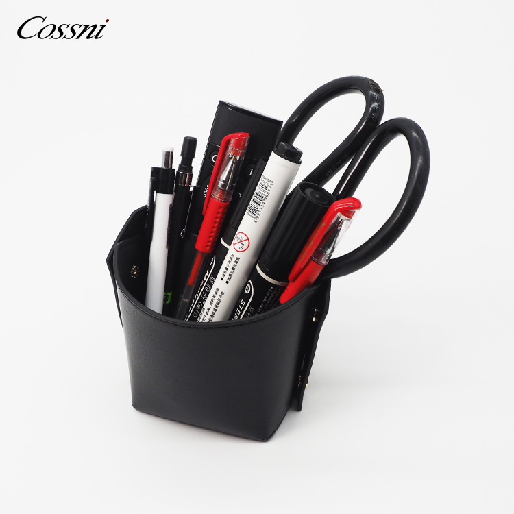 2021流行(xíng)設計(jì)真皮台式鉛筆(bǐ)收納盒辦公文(wén)具收納筆(bǐ)筒