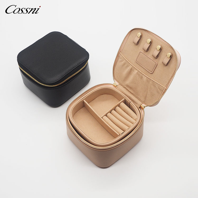 2021 棕色高(gāo)質量Saffiano皮革首飾收納盒