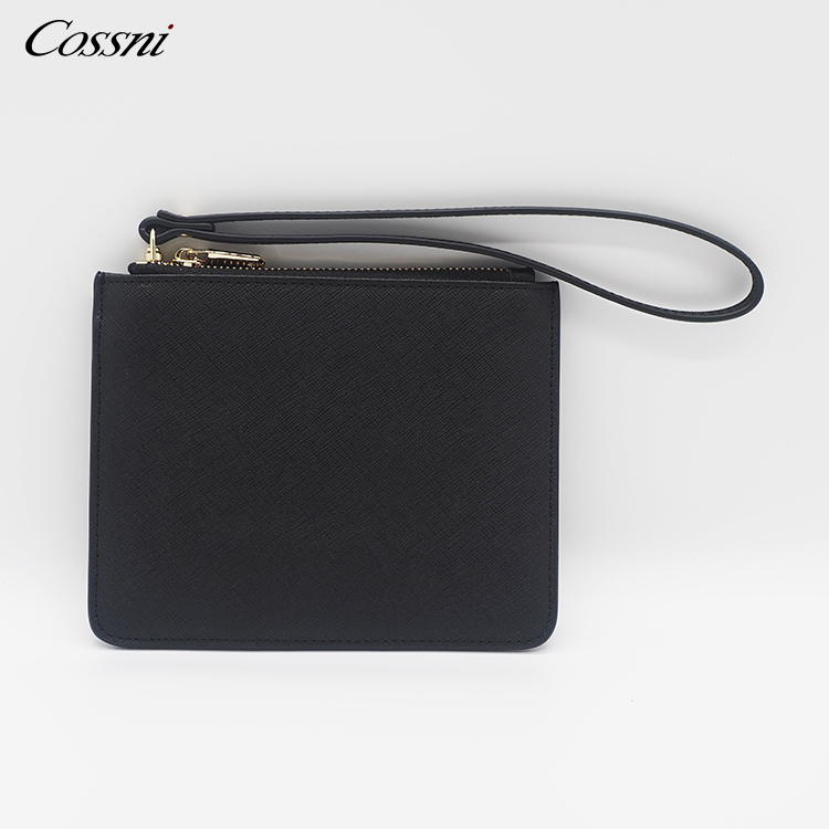 2021時(shí)尚設計(jì)定制(zhì)真正的(de)Saffiano皮革女(nǚ)士信封包拉鏈手拿(ná)包女(nǚ)