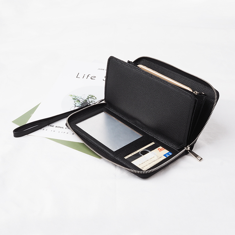 男(nán)式皮革錢(qián)包手拿(ná)長(cháng)錢(qián)包，配手機(jī)殼