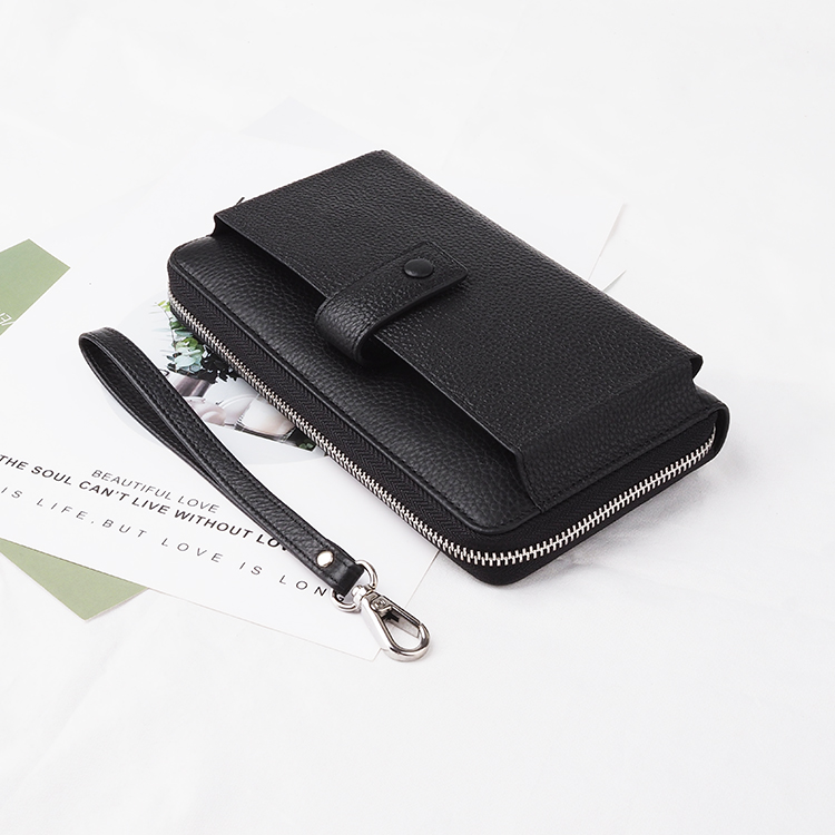 男(nán)式皮革錢(qián)包手拿(ná)長(cháng)錢(qián)包，配手機(jī)殼