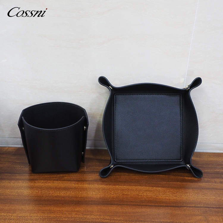 2021流行(xíng)設計(jì)真皮台式鉛筆(bǐ)收納盒辦公文(wén)具收納筆(bǐ)筒