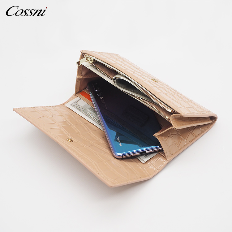 2021 新款Customize logo石頭圖案皮革旅行(xíng)RFID女(nǚ)士小(xiǎo)錢(qián)包