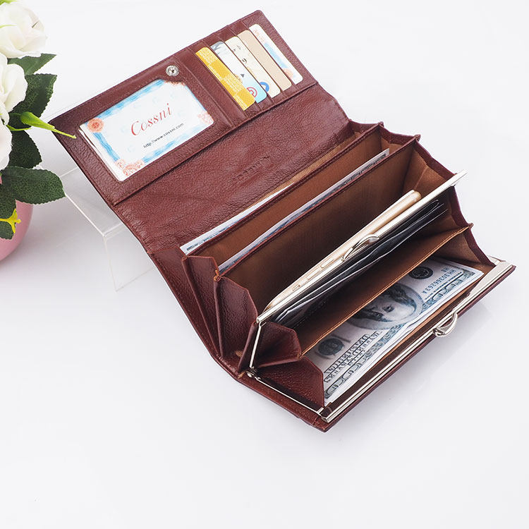 批發真皮rfid保護皮革女(nǚ)士長(cháng)錢(qián)包錢(qián)包