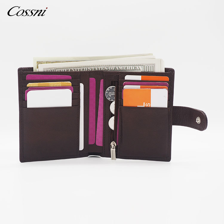 男(nán)士真皮短(duǎn)款Bifold RFID錢(qián)包