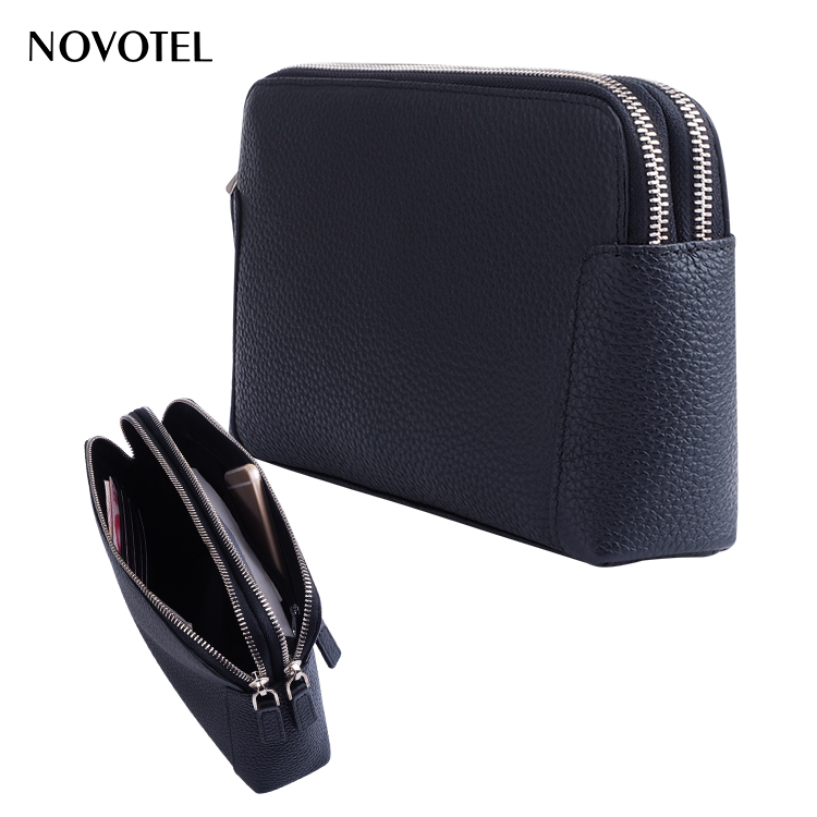 粒面皮革錢(qián)包全牛皮皮革拉鏈