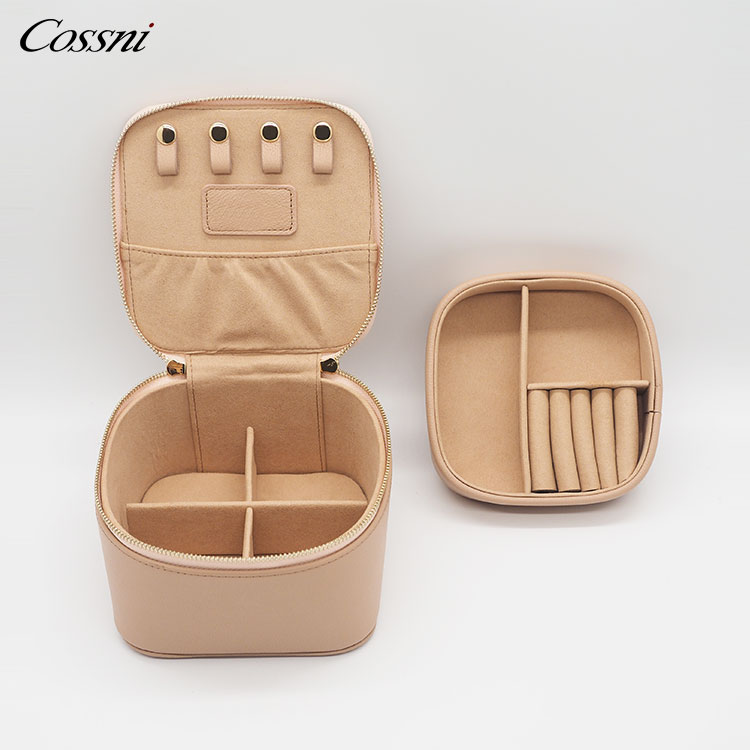 2021 棕色高(gāo)質量Saffiano皮革首飾收納盒