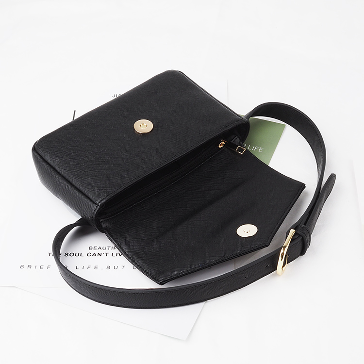 黑(hēi)色奢華正品定制(zhì)皮革腰包